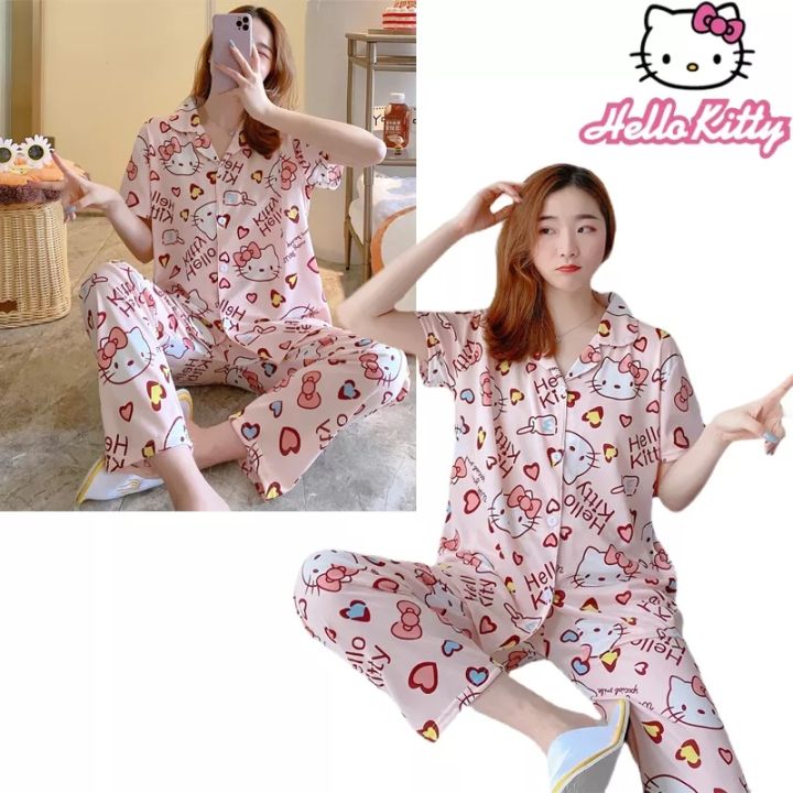 hk Sleepwear hello kitty sleepwear Shortsleeve Pajama Set PolyCotton