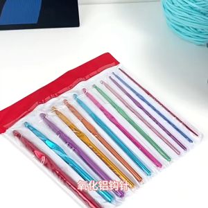 Aluminum Crochet Hook Weave Knit Hand Woven Tool Needles Knitted Craft Knitting ToolJarum Kait Aluminum (2.0-6.0mm)