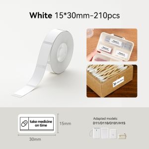 Niimbot White/Cable/Round/Transparent Thermal Label Adhesive Sticker Waterproof UV Paper For D11 D110 Mini Printer Label Maker