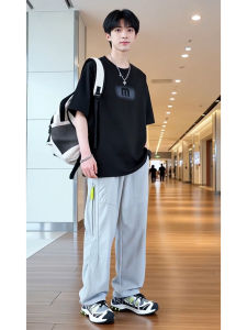 Cool Summer Thin American Style Oversized Men Clothing Set
