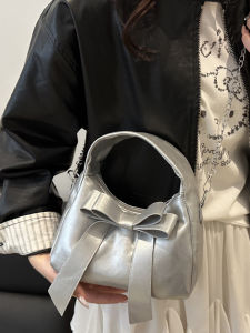 Spring Summer Popular Butterfly Knot Womens Bag 2025 New Versatile Chain Crossbody Bag Elegant Handbag Soft Saddle Bag