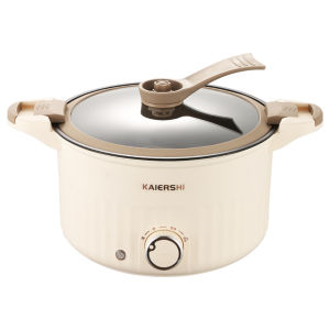 Electric Heating Pot Stainless Steel Liner Small Electric Hot Pot 3 Files Adjustable for Soup Porridge Pasta Steak Fried Eggs