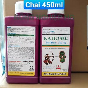 Thuốc diệt trừ sâu sinh học Kajio 5EC Chai 450ml thành phần Emamectin benzoate 50g/l Đặc trừ sâu keo sâu cuốn lá sâu đục thân sâu xanh sâu tơ muỗi hành Nông Nghiệp HG
