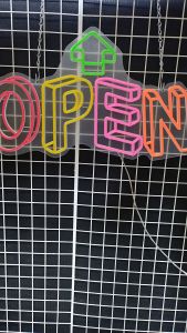 OPEN ขนาด 60 X 35 X 1.5cm ป้ายไฟนีออน หน้าร้าน ป้ายไฟตัวอักษร ตกแต่งหน้าร้าน สร้างความโดดเด่นให้ร้านคุณ