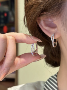 Shiny Double Layer Cross Earrings Womens Fashion Jewelry Elegant Unique Beautiful Clip-On Earrings Alloy/Plated Silver/Plated Gold