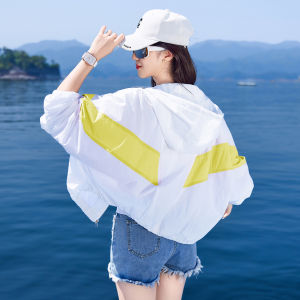 MANWUJINGLING | Color Block Thin Summer Jacket Short Breeze Breathable