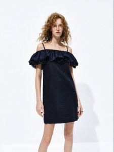 MO&Co. | Linen Off-the-shoulder Dress with Ruffles