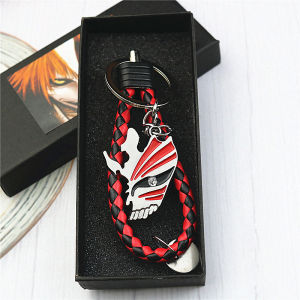 Bleach Death Keychain Virtual Mask Rotten Wood Alloy Pendant Ichigo Kurosaki Pendant Mens and Womens Handbags Ornament