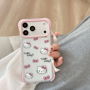 Sanrio | Luxury Cute Sanrio Hello Kitty Crystal Sparkling Powder Phone Case For iPhone 17 16 15 Pro Max Shockproof Protective Soft Cover