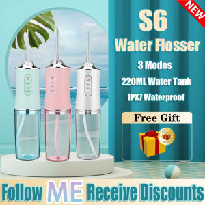 Portable Oral Irrigator Electric Water Floss Teeth Waterflosser Tooth Cleaner Waterpulse Flosser Pembersih gigi Oral irrigator Water floss Electric Tooth cleaning Healthy Oral care USB recharge Portable 3 Modes Waterproof IPX7 电动冲牙器
