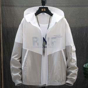 Mens Summer Thin Breathable Skin Sun Protection Clothing Korean Style Slim Fit Fashionable Outer Jacket Casual Long Sleeve T-shirt