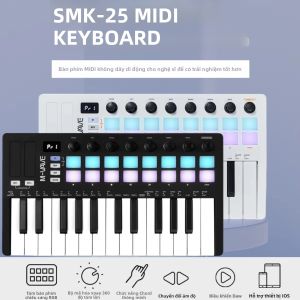 Bàn Phím Điều Khiển MIDI Mini USB M-VAVE SMK-25 II Với 25 Phím 16 Pad Trống RGB 8 Núm Xoay Và Phần Mềm Sản Xuất Âm Nhạc Đi Kèm