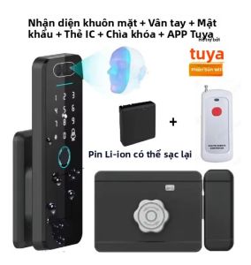 Tuya Wifi SmartLife 3D Nhận Dạng Khuôn Mặt Khóa Thông Minh Có Thể Sạc Lại Pin Li- Pin Chống Nước Vân Tay Thẻ IC Mật Khẩu Cho cổng/Cửa