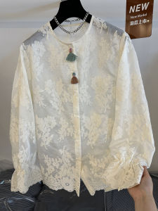 Elegant Chinese National Style round Neck Long Sleeve Embroidered Floral Shirt Womens Top High End European Winter New Arrival