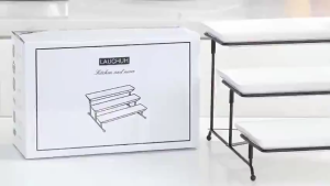 12 Inch Three Layer Tray Set Foldable Sturdy Stand For Party Entertaining