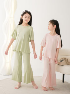 Lightweight Breathable Girls Pajamas Spring Summer Airy Feel Home Clothes Parent-Child Style Comfortable Modal Fabric Childrens Wear