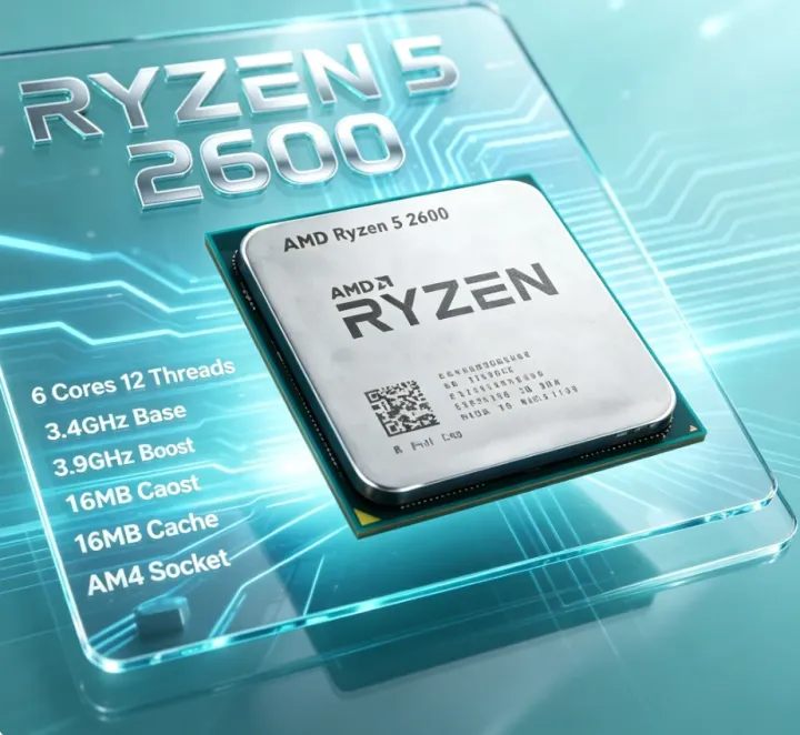 AMD | Stock Unpacked AMD R5 2600 AM4 Gaming CPU 6 Cores 12 Threads 12MB Cache For DIY Entry Desktop Computer Without Cooler