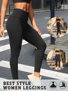 Womens Super Soft Leggings High Waisted Tummy Control No See Through Workout Yoga Running Athletic Push Up Gym Fitness Leggings
