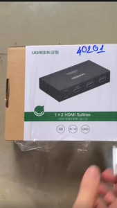 Bộ chia HDMI 1 ra 2 Ugreen UG 40201 (hỗ trợ 1.4v 3D) Chính Hãng