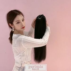 Wig Bando Cantik Wanita Simple Style Long Straight Korean Version / Bando Wig Lucu Panjang 65 cm