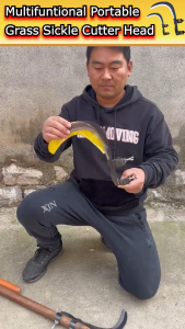 Portable Grass Sickle Cutter Head Wheat Lawn Mower Gardening Grass Weeding Knife Farm Scythe Sickle Garden Tools