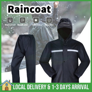 【Ready Stock】Riding Raincoat Motorcycle Rainsuit Oxford Cloth Waterproof Rain Coat Jacket Suit Baju Hujan Coat Pants Set Outdoor Rainsuit 雨衣