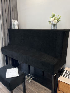 Thickened Suede Vertical Piano Dust Cover Modern Minimalist Grand Bench Cover Luxury Sensation Full Cover Cloth Piano