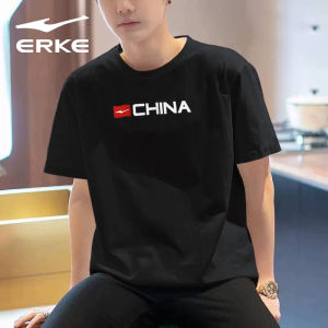 Erke | Summer Casual Black Short Sleeve Round Neck Loose T-shirt