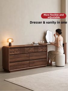 FANLUOWEI | Solid Wood Retro Dressing Table Storage Cabinet