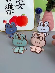 Raimondo Cartoon Rabbit Makeup Mirror Wanita Portabel Rotating Bracket Lucu Ponsel Pemegang Ponsel