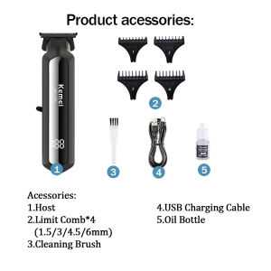 KEMEI Electric Hair Clipper for men USB Rechargeable Professional Barber Razor LCD Display KM-1790