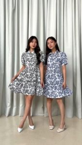 Kiyorawears Clarice Flowy Dress / Dress Casual Wanita / Dress Motif Bunga Premium / Korean Style