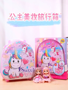 4 In 1 Makeup Toy Children Pretend Play Princess Suitcase Girls Birthday Gift Beg Solek Perempuan