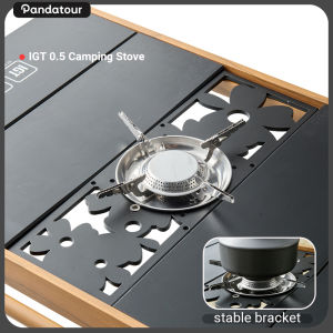 Pandatour Camping 0.5UNT IGT Gas Stove Folding Easy Equiped Table Stove One Click Ignition Stainless Steel Windproof Stove