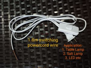 1.8m Switching Power Cord wire line cable for Table lamps LED strips and salt lamps