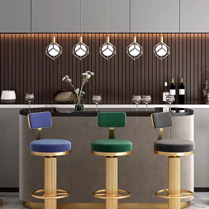 Bar Chair Rotating Liftable Bar Stools Luxury High Stool Cash Register Bar Stool With Backrest