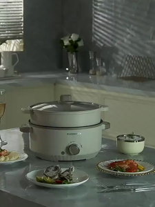 (Ship in 24hrs)1000W Non-Stick Interior Electric Hot Pot 4.5L Multi Rice Cooker with Steamer 3 Heat Levels Automatic Overheat Protect 3-pin SG plug