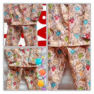 piyama anak Labubu lengan panjang