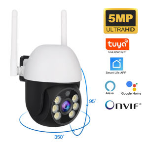 5MP TUYA PTZ IP Camera Outdoor Home Security Auto Tracking AI Human Detection WIFI CCTV Surveillance Camera Work With Tuya Smart