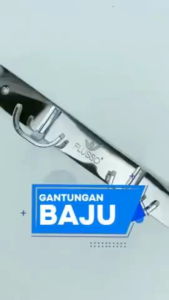 FLUSSO Gantungan Baju Black GANTUNGAN BAJU DOUBLE 5 KAIT Cantolan Baju Premium Stainless | 266