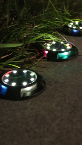 4 Pack Solar Ground Lights Outdoor Waterproof IP65 12 LED Solar Powered Auto On/Off Landscape Lights for Garden Patio Pathway Walkway Decor