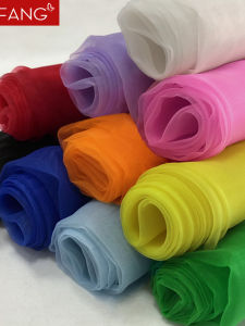 Handmade Organza Fabric Transparent Pure Color Hard Net Black and White
