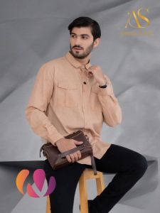 BAJU ATASAN PRIA REMAJA LENGAN PANJANG KOKO NK 92 APRICOT