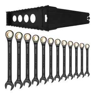DGEV 12Pc Ratchet Spanner Set Metric Wrench Spanners Nickel Plating 8-19MM