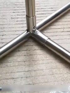 1pc Steel Pipe Connectors25mm RoundT-ShapeMulti-WayMetal Tee FittingsDurable Outdoor Pipe Clips