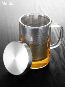 Công Suất Lớn Trà Thủy Tinh Tách Nước Cốc Văn Phòng Uống Trà Có Tay Cầm Sáng Tạo Cốc Nước Uống Để Sử Dụng Văn Phòng