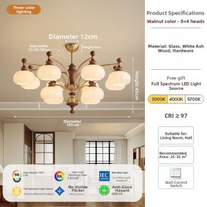 Modern French Vintage White Waxwood Chandelier