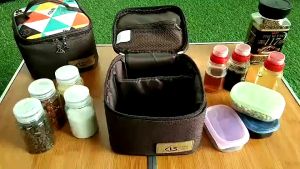 Bộ 10 hộp đựng gia vị CLS lọ gia vị dã ngoại có túi đi phượt cắm trại