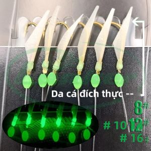 Lunker Sabiki Giàn Khoan Thật Xác Thực Da Cá Thép Carbon Cao Cấp Móc Nước Mặn Câu Dạ Quang Phát Sáng Hạt Bộ