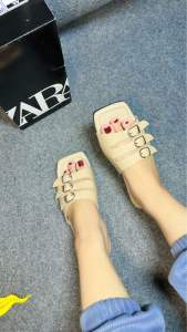 Sandal Selop Zara Gesper Glossy Sandal Wanita Trendy Korean Style Kode SM16